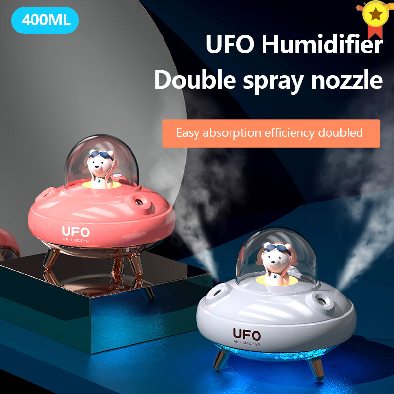 Humidificateur d’air Ultrasonique sans fil à double Buses en forme d'OVNI