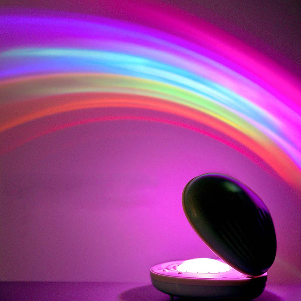 Lampe de table en forme d’œuf avec projection arc-en-ciel