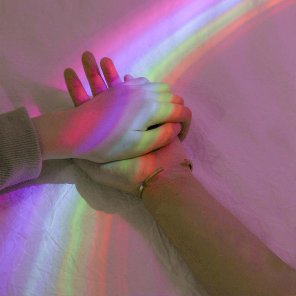 Lampe de table en forme d’œuf avec projection arc-en-ciel