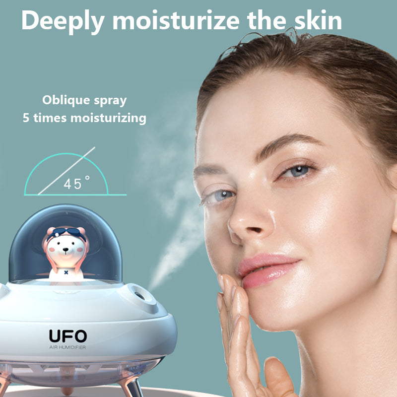 Humidificateur d’air Ultrasonique sans fil à double Buses en forme d'OVNI