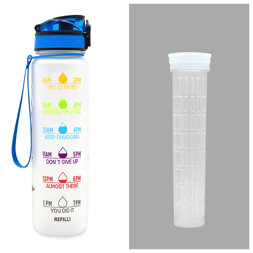Bouteille d'eau en Tritan 1L avec marqueur de temps