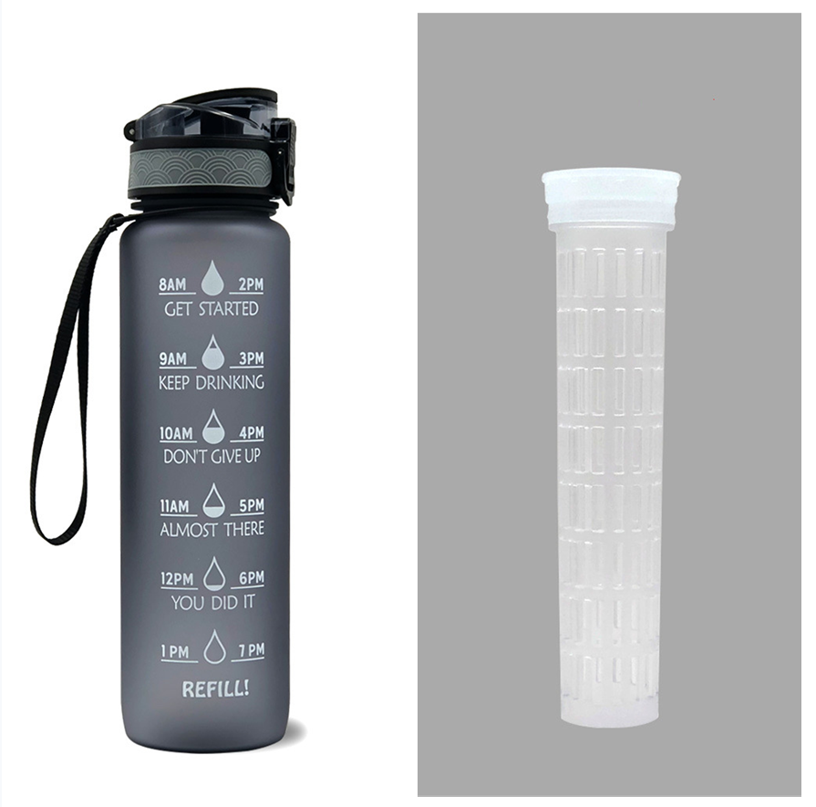 Bouteille d'eau en Tritan 1L avec marqueur de temps