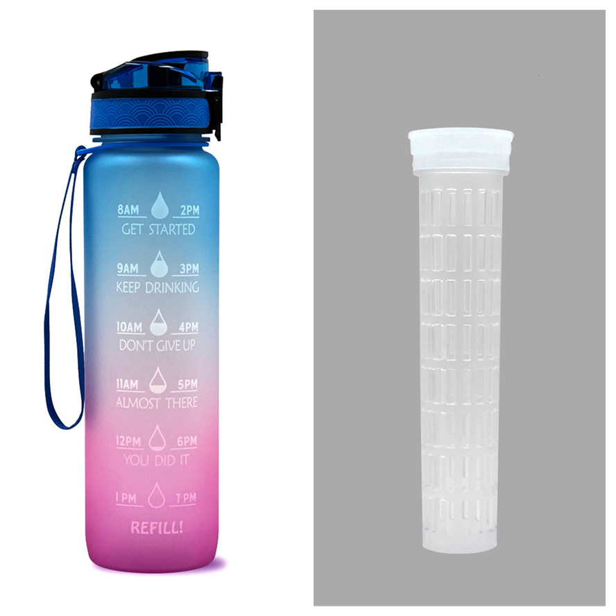 Bouteille d'eau en Tritan 1L avec marqueur de temps