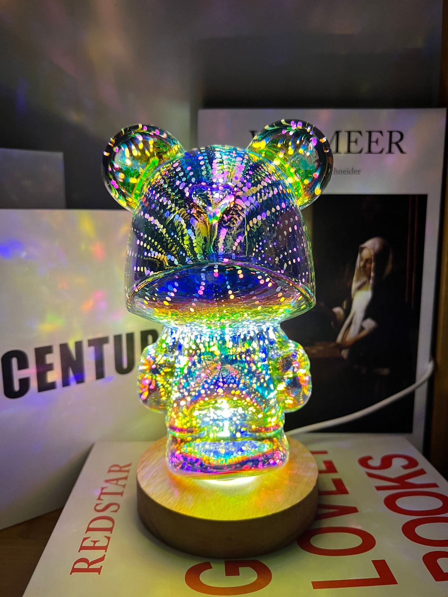 Lampe de table 3D, veilleuse et décoration en forme d’ours lumineux