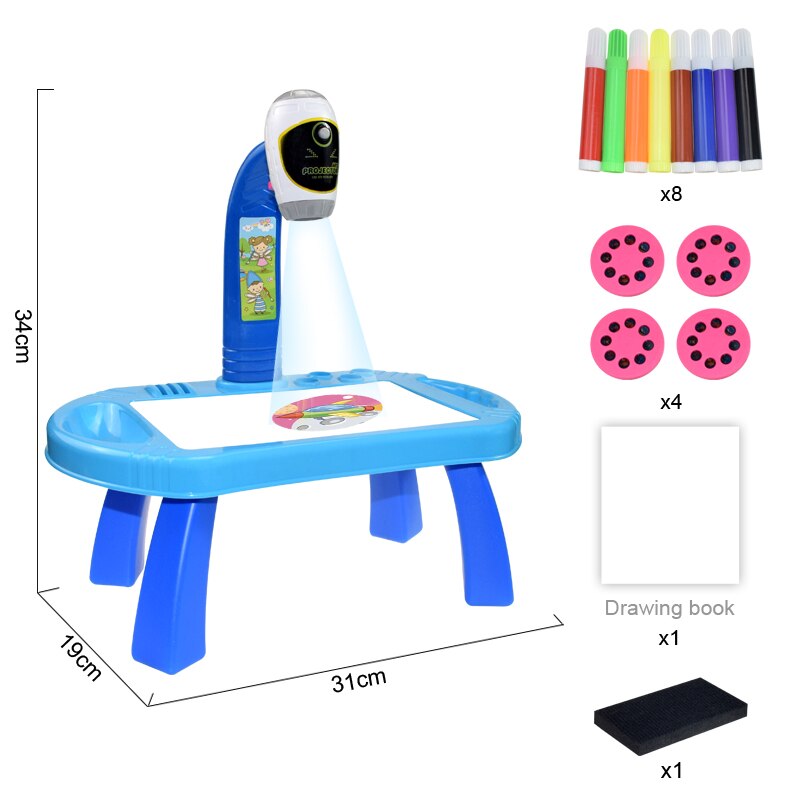 Table de Dessin en Jouet pour Enfant avec Projecteur DEL