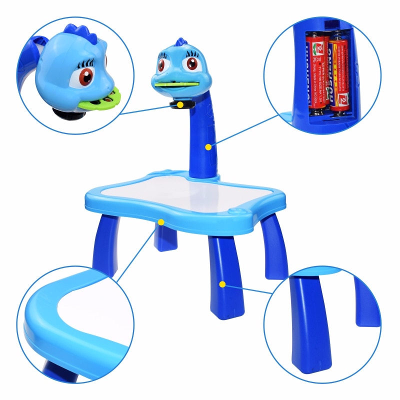 Table de Dessin en Jouet pour Enfant avec Projecteur DEL
