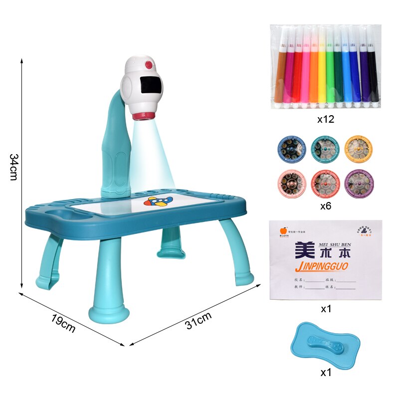 Table de Dessin en Jouet pour Enfant avec Projecteur DEL
