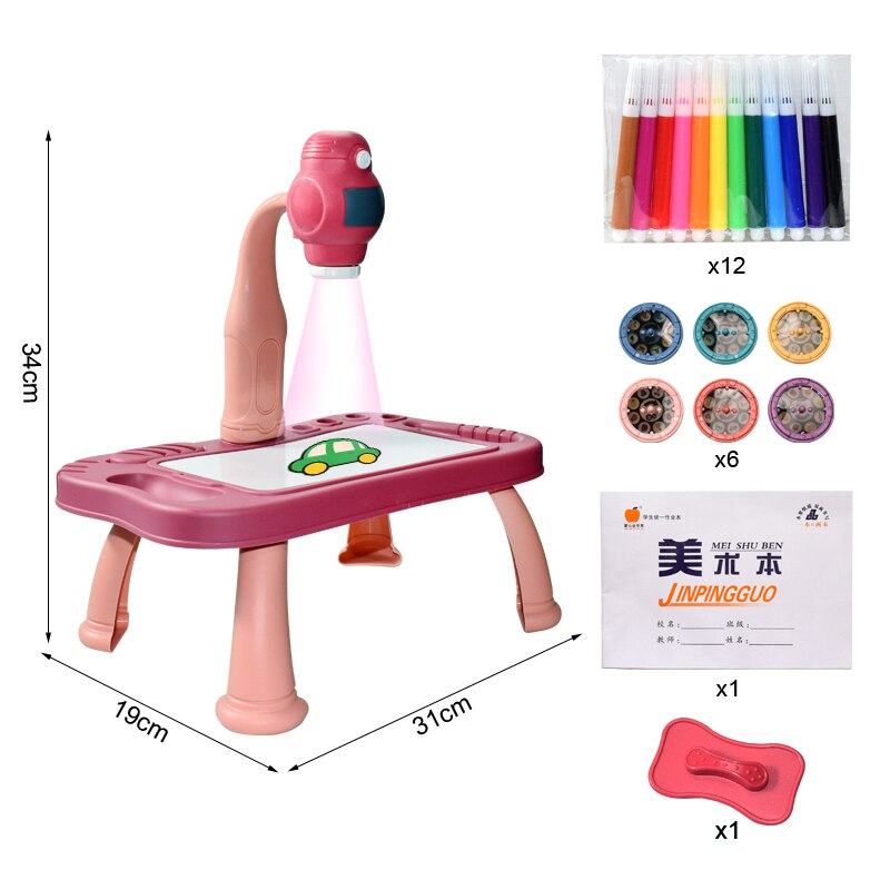 Table de Dessin en Jouet pour Enfant avec Projecteur DEL