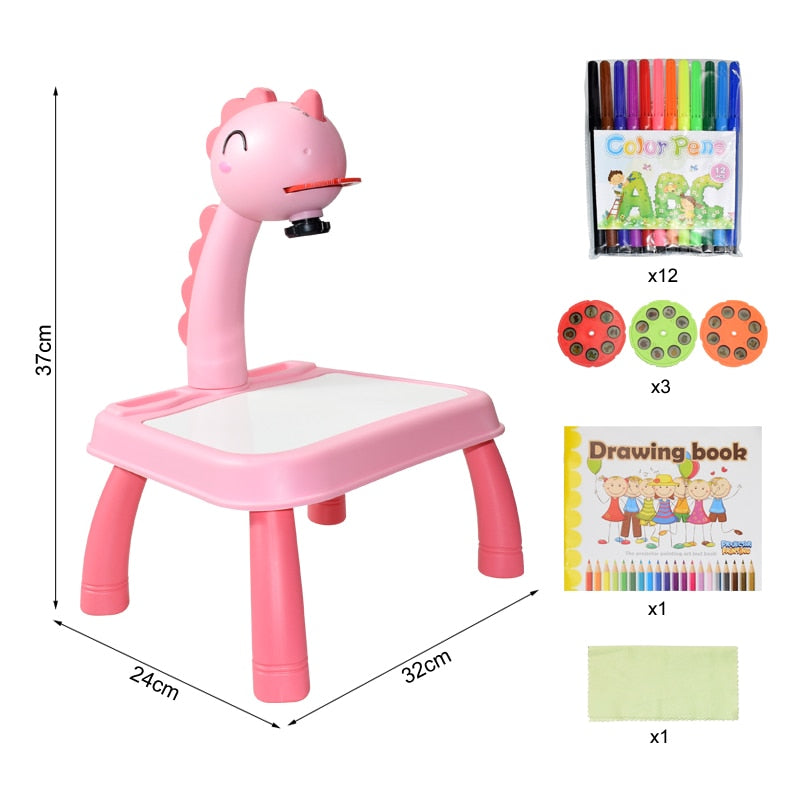 Table de Dessin en Jouet pour Enfant avec Projecteur DEL