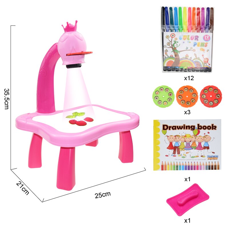 Table de Dessin en Jouet pour Enfant avec Projecteur DEL
