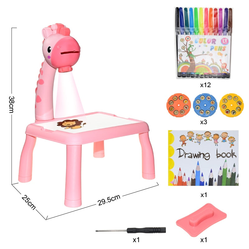 Table de Dessin en Jouet pour Enfant avec Projecteur DEL
