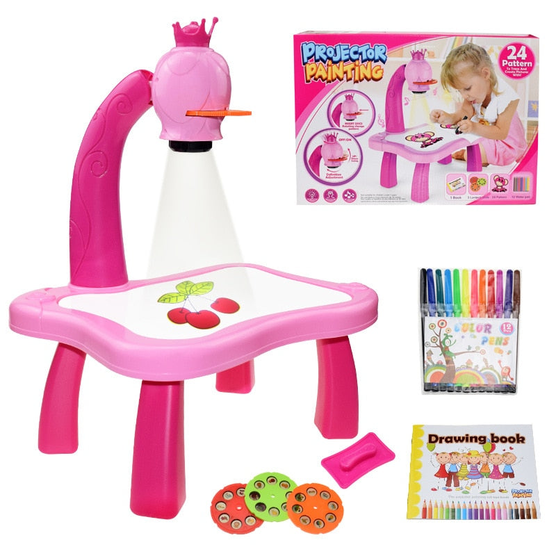 Table de Dessin en Jouet pour Enfant avec Projecteur DEL
