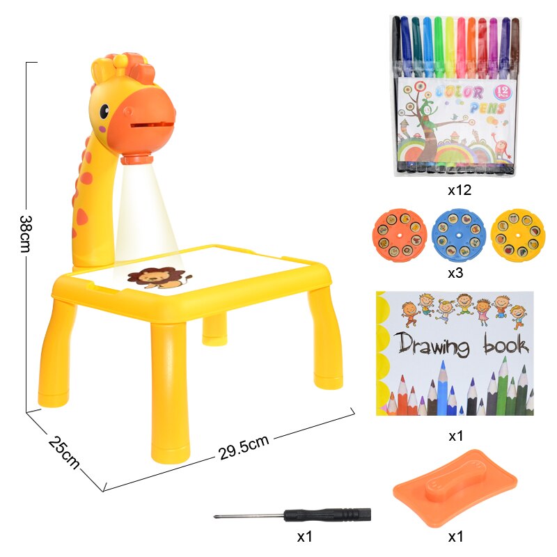 Table de Dessin en Jouet pour Enfant avec Projecteur DEL