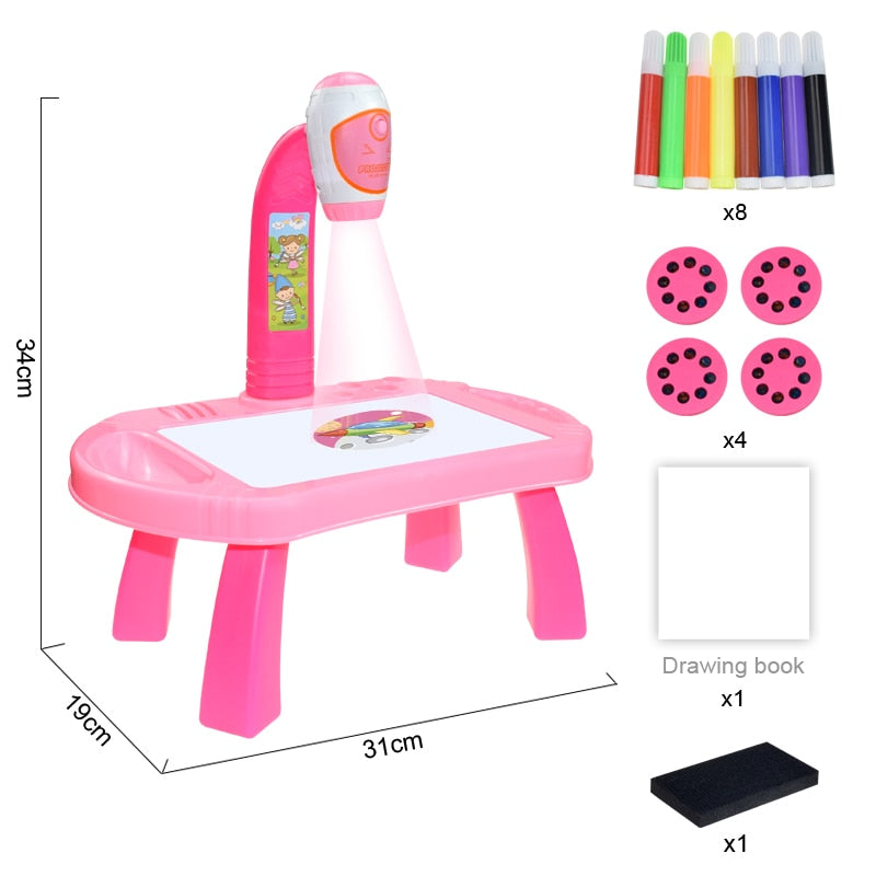 Table de Dessin en Jouet pour Enfant avec Projecteur DEL