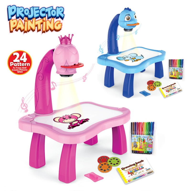 Table de Dessin en Jouet pour Enfant avec Projecteur DEL