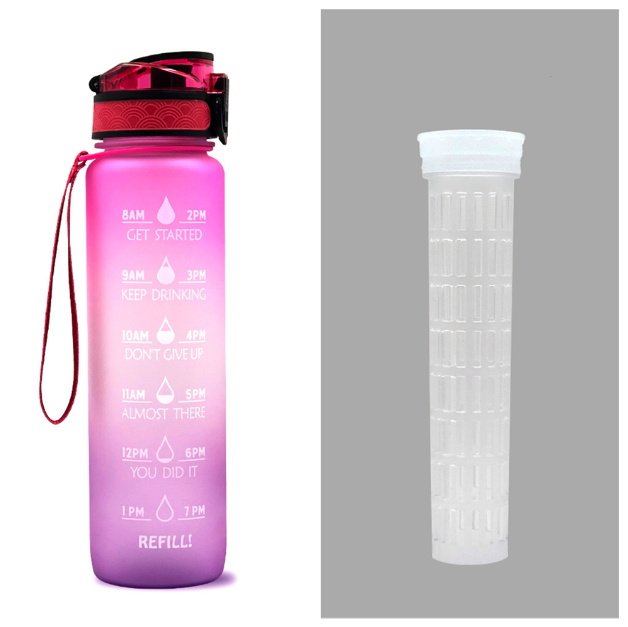 Bouteille d'eau en Tritan 1L avec marqueur de temps