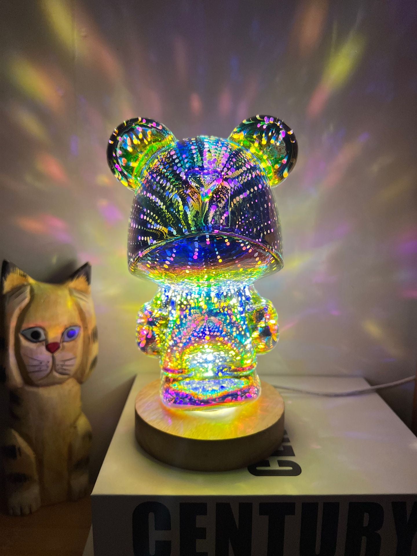 Lampe de table 3D, veilleuse et décoration en forme d’ours lumineux